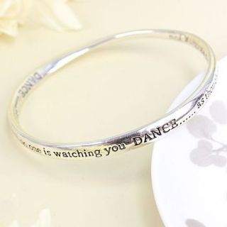 silver dance bangle by lisa angel