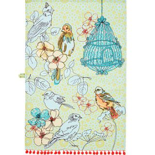 songbird cotton tea towel by ulster weavers