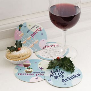 new year's eve party invite coasters by aliroo