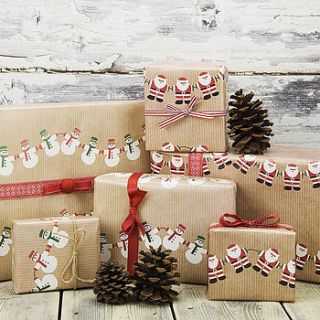 christmas character wrapping paper by 3 blonde bears
