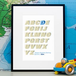 personalised alphabet print by wordplay design