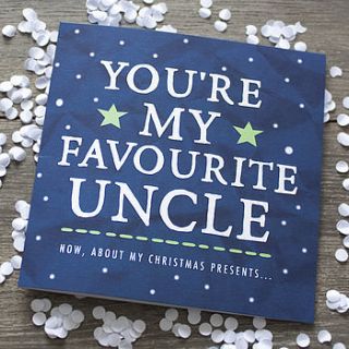 'you're my favourite uncle' card by zoe brennan