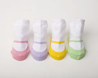 set of four pastel mary jane baby socks by diddywear
