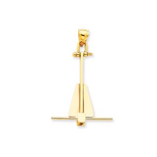 Jewelryweb 14k Moveable Danforth Anchor Pendant