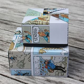 ten handmade comic favour boxes by identity papers