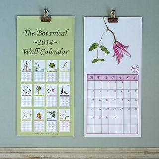 the botanical 2014 wall calendar by the botanical concept