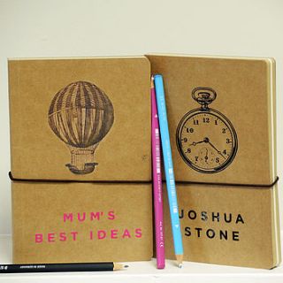 personalised notebook vintage design by alphabet interiors