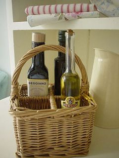 washed willow cutlery condiment basket by country cream