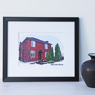 personalised house illustration print by architrait