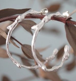 silver forest hoops by marie walshe jewellery