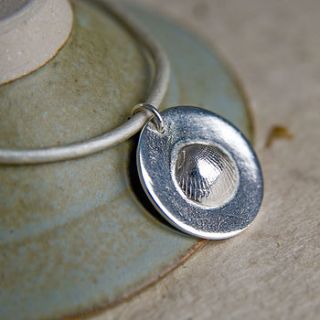 solid silver personalised cockle shell disc bracelet  by sally clay