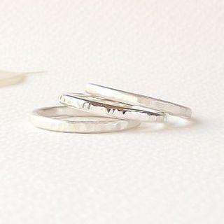 skinny silver stacking rings by silversynergy
