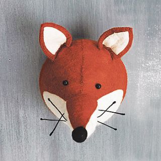 felt fox head wall hanging by armstrong ward