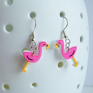 flamingo acrylic kitsch earrings by hoobynoo world