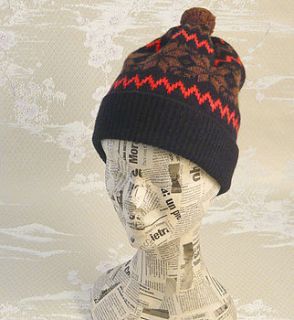 fairisle bobble hat by seven gauge studios