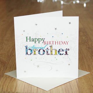 'happy birthday brother' card by 2by2 creative