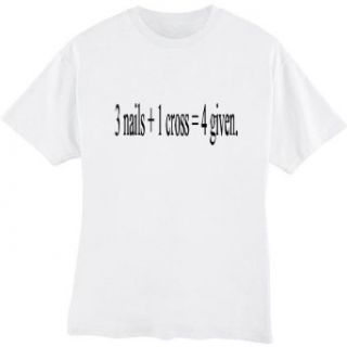 3 Nails + 1 Cross  4 Given. Unisex T shirt (MEDIUM, WHITE) Clothing
