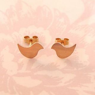 rose gold lovebird earrings by heather scott jewellery