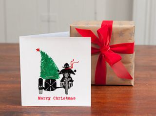 personalised 'motor bike christmas card' by honey tree publishing