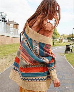 oversized chunky navajo cardigan by sugar + style