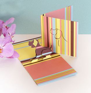 'wuff' 3d greetings card by open box design