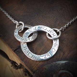 personalised entwined ring necklace by twisted typist