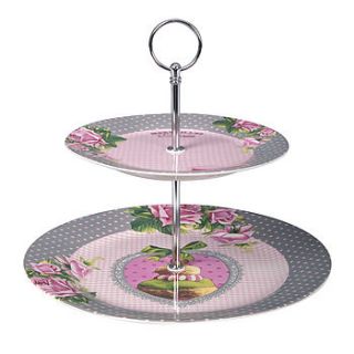 two tier cake stand by the rose shack