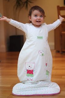 tea for two organic baby sleeping bag by green child