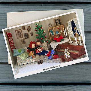 set of three little world christmas cards by minna's room
