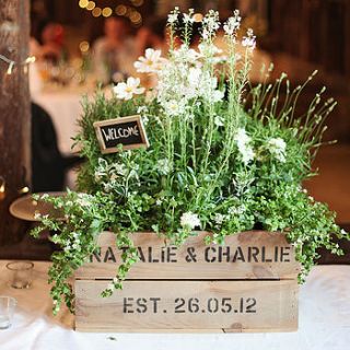 personalised crate   small wedding gift by plantabox