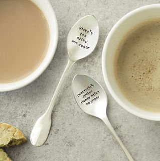 personalised silver plated teaspoon set by the cutlery commission