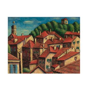french rooftops print by adrian sykes artist