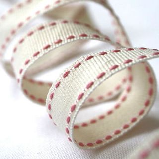 blush pink blanket stitch ribbon by le trousseau