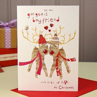 'to my gorgeous boyfriend' christmas card by lisa angel homeware and gifts