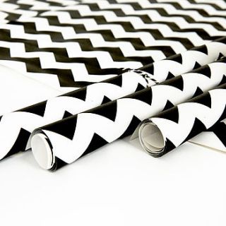 recycled black chevron white wrapping paper by sophia victoria joy