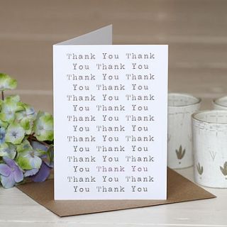 'thank you' greetings card by slice of pie designs