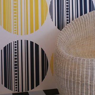 bauhaus circle hand printed wallpaper by sharon jane