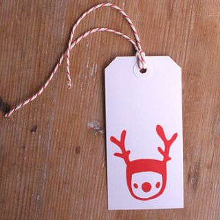 christmas reindeer gift tags by my giddy aunt