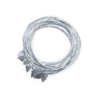 bess heart charm bangle by bloom boutique