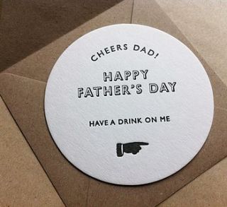father's day beer mat card by little red press