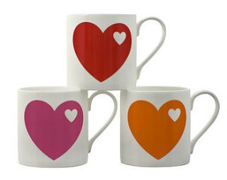 heart mugs original 70's design by bygraziela