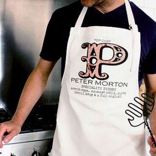 personalised vintage initial apron by lovehart