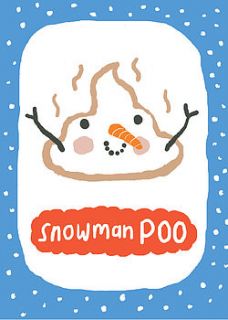 'snowman poo' christmas card by loveday designs