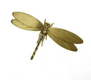 gold vermeil dragonfly brooch by will bishop jewellery design