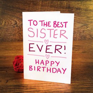 birthday card for sister by a is for alphabet