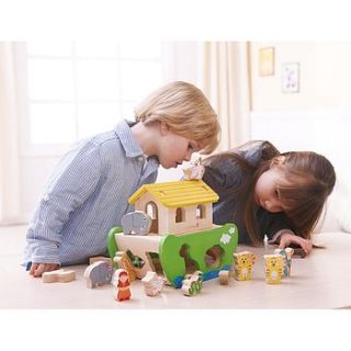 noah ark shape sorter educational toy by knot toys