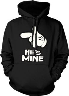 Cartoon Hand, He's Mine Hooded Sweatshirt, Funny New Mickey Hand Pointing I'm His Design Hoodie Clothing