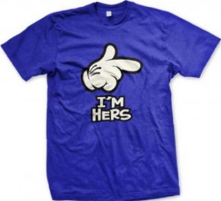 Cartoon Hand, I'm Hers Men's T shirt, Funny New Mickey Hand Pointing I'm Hers Design Men's Tee Clothing