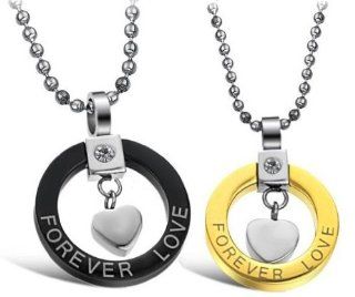 His & Hers Matching Set My Heart Only to You Couple Titanium Pendant Necklace Simple Korean Love Style in a Gift Box (ONE PAIR) Jewelry