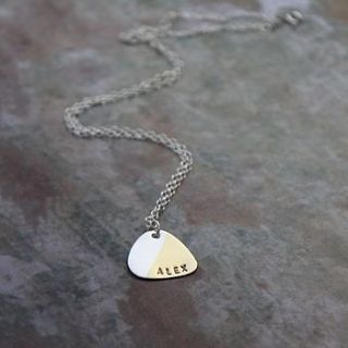personalised plectrum necklace by posh totty designs boutique